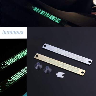 Car Luminous Temporary Parking Card Calling Phone Number Sucker Card Plate
