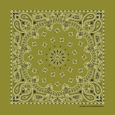 Olive Paisley 22x22 Bandanna