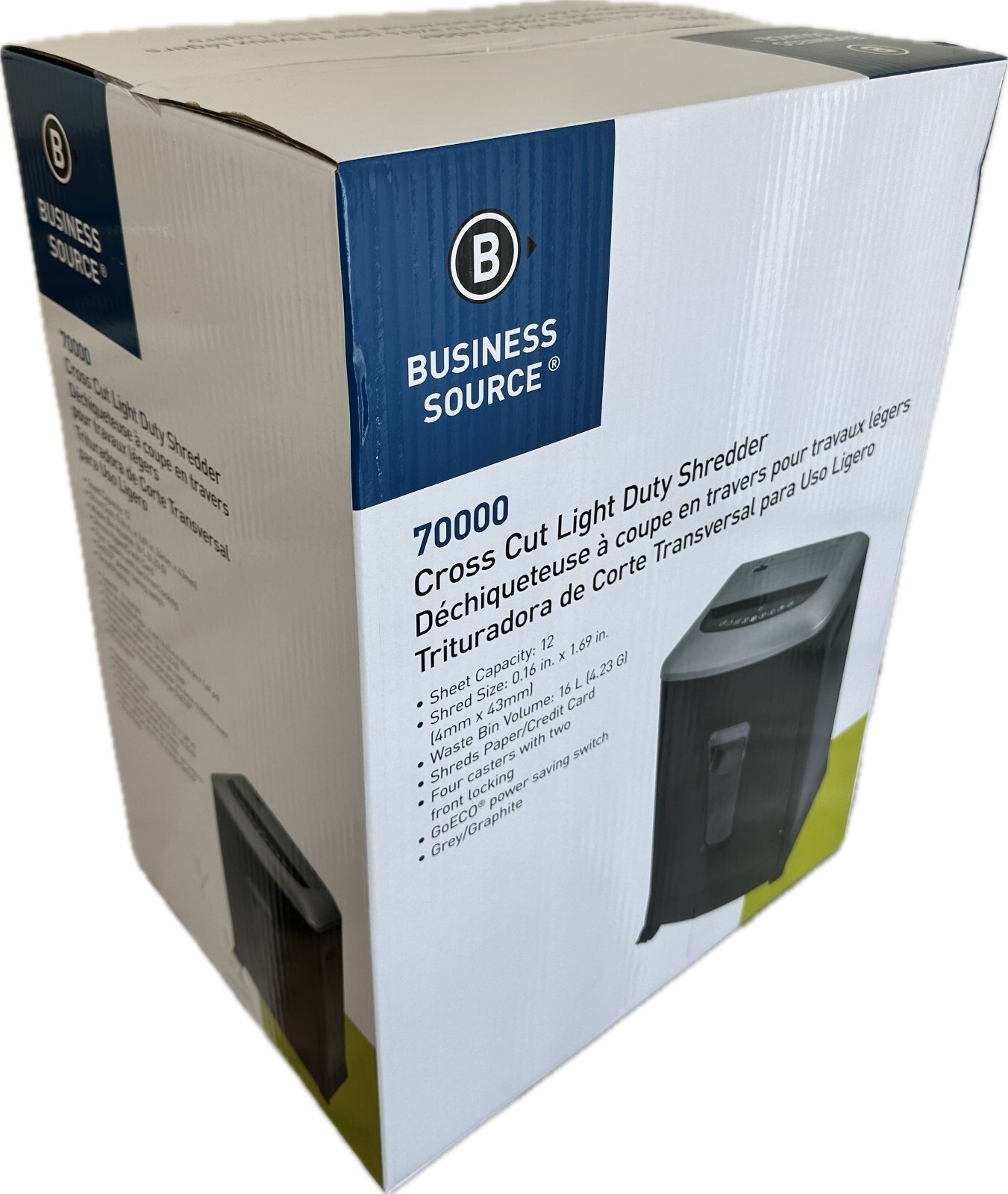 Business Source 70000 Cross Cut Light Duty Shredder Grey/ Graphite (New in Box)