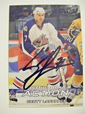 SCOTT LACHANCE signed BLUE JACKETS 2003-04 ITG hockey card AUTO BOSTON TERRIERS