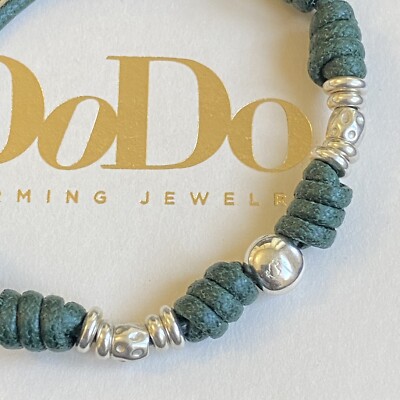 Dodo Pomellato Armband Waldgrün Silber Nugget Unterlegscheiben Körner Original