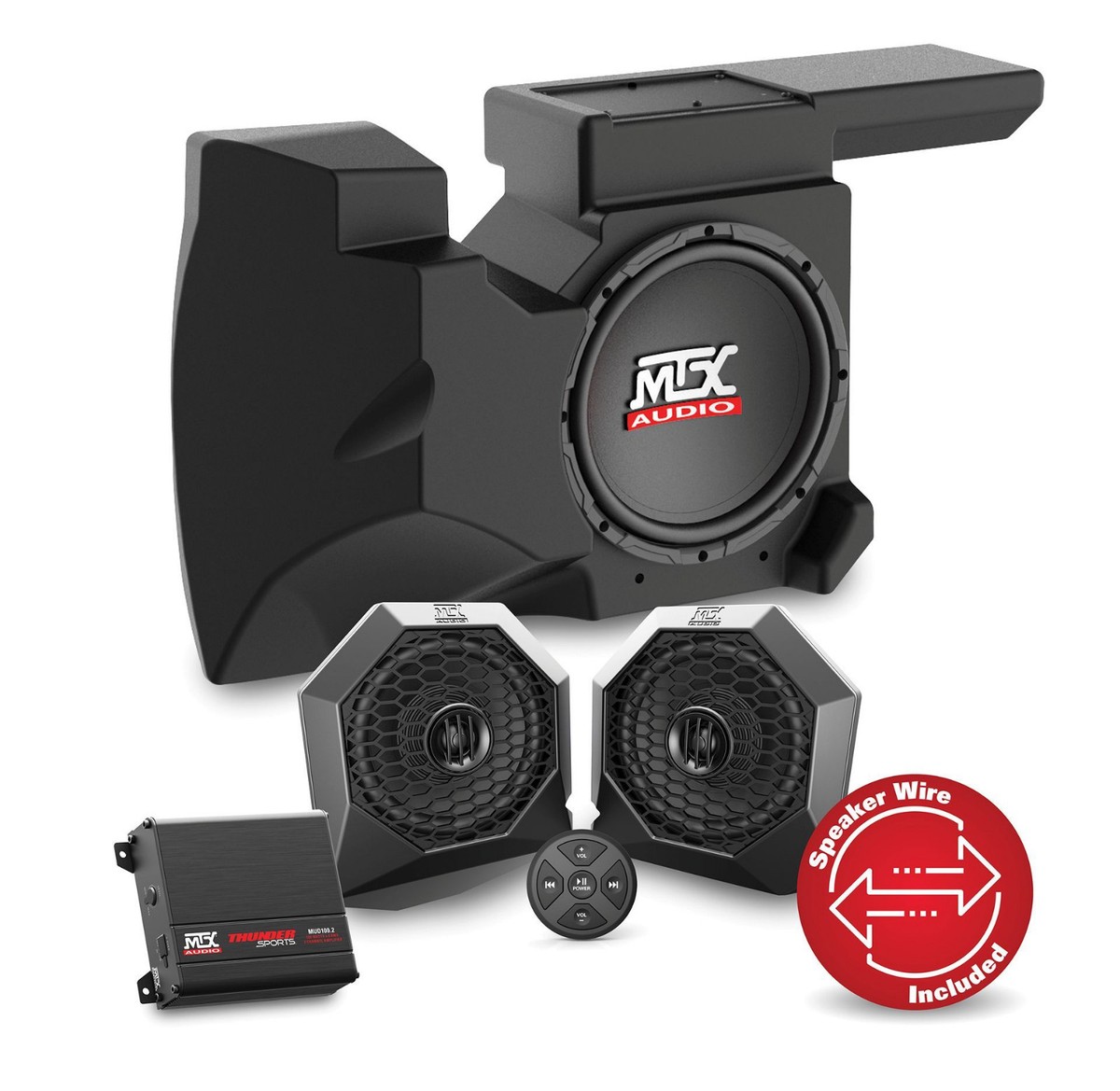 MTX Polaris RZR Bluetooth Enabled Two Speaker, Dual Amplifier