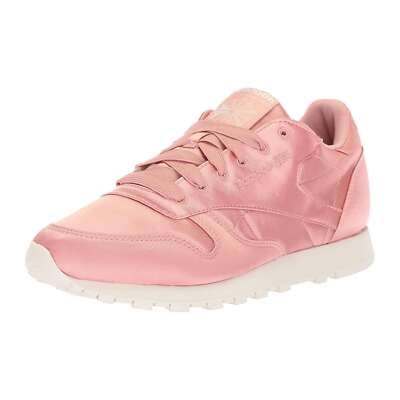Reebok Women Athletic Shoes Classic Leather Satin Shoes Chalk Pink