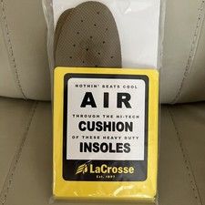 LaCrosse Air Cushion Boot/shoe Insoles heavy duty size 6 kills odor breathable