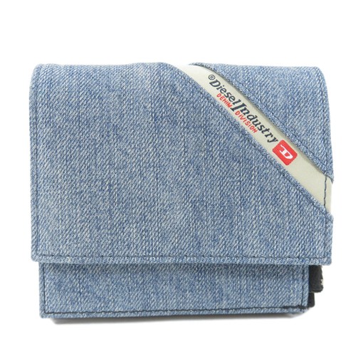 DIESEL Bifold Wallet with Coin Pocket logo Denim Gem