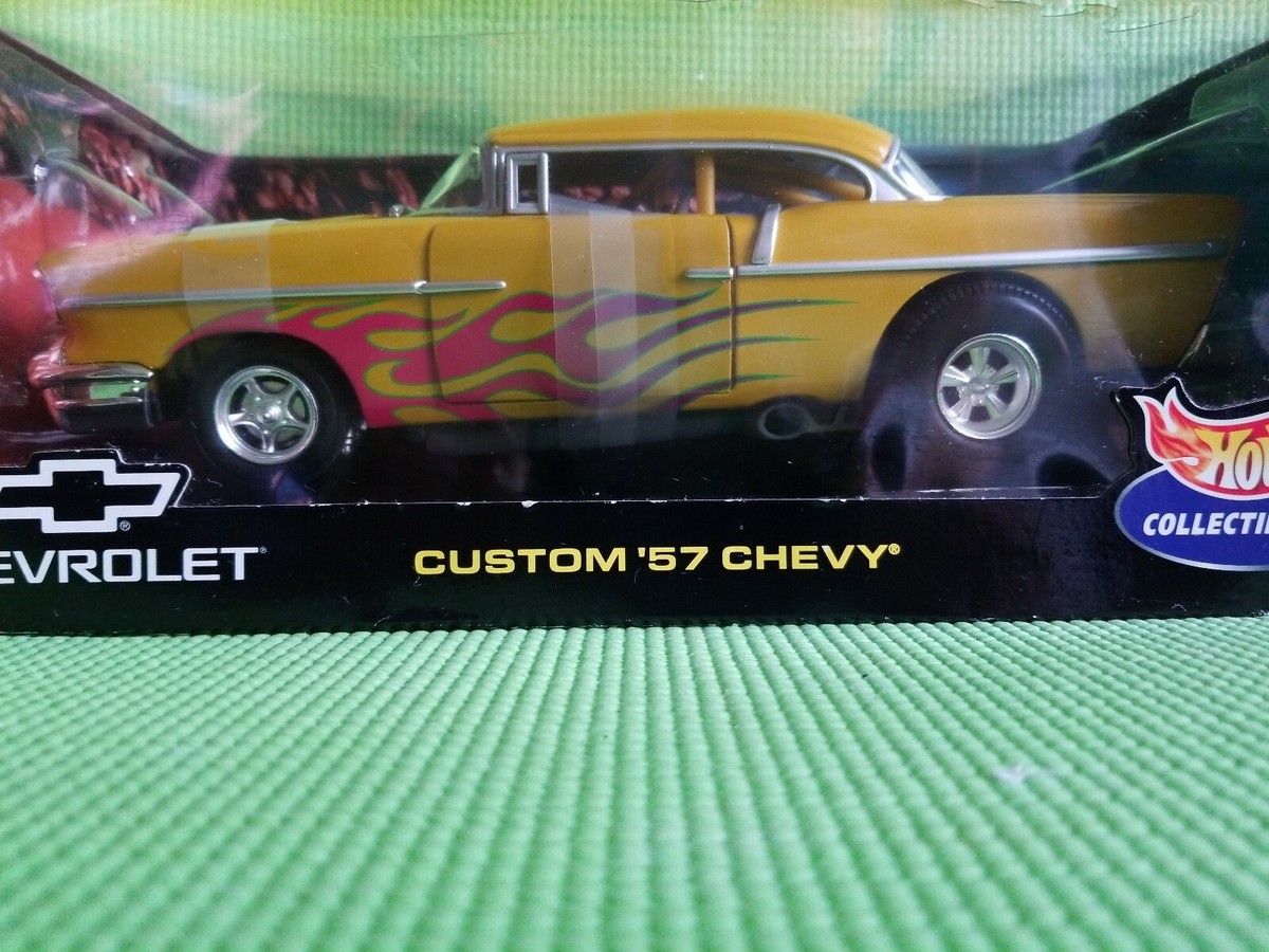 HOTWHEELS 57’ CHEVY 1:18 Hot Wheels Collectibles Custom '57 Chevy Purple Flames 1:18