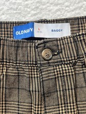 Old Navy Pants Boys 10 Brown Plaid Baggy Cargo Wide-leg Bloke Heritage Grunge