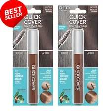Quick Cover Root Touch Up Medium Brown 2pk Gray Hair Beard Concealer Brush