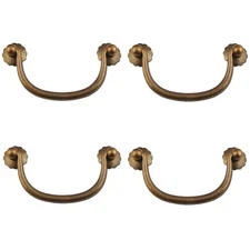 Txinmin 4 Pack Traditional Bail Cabinet Hardware Handle Pull Antique Brass Dr...