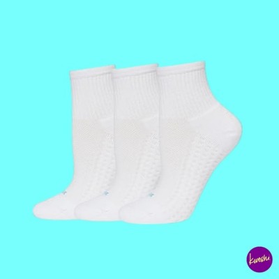 HUE Damen Mini Crew Socken, Air Sport 3er Pack, weiß, Einheitsgröße