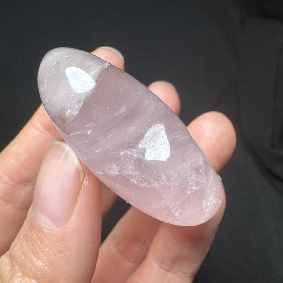 4.2cm Natural Rose Quartz Heart Carving, Hand-carved, Untreated-32 - Image 3 of 4