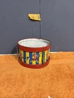 I•Vintage Ohio Art Tin Litho Drum "Marching Band" ~ Duck & Dog in tow