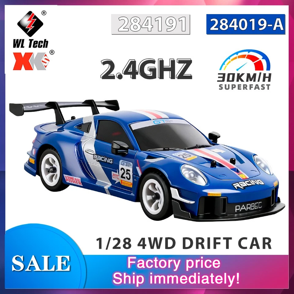 Wltoys RC Drift Car 1/28 284191 4WD 30km/h With Gyro Remote Control Racing Car - Image 4 of 4