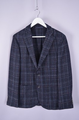 Mens Baldessarini Sipley Wool Blend Navy Check Unlined Blazer Size EU50 US40