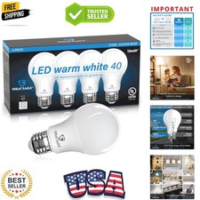 Great Eagle A19 LED Light Bulbs 40 Watt Equivalent - Listed - 2700K 40 Watt ...