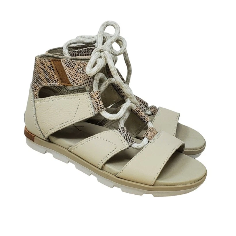 NEW Sorel 5 Torpeda Lace II Gladiator White Leather Sport Sandal Lug Gorpcore