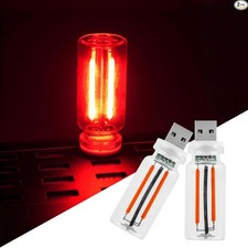 2PCS USB Night Light Bulb, Plug-in Touch Dimmable Interior LED Color: Red-2PCS