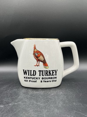 Vintage 1980s Wild Turkey 101 Proof 8 Year Bourbon Advertising Creamer Pitcher