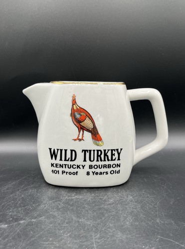 Vintage 1980s Wild Turkey 101 Proof 8 Year Bourbon Advertising Creamer Pitcher
