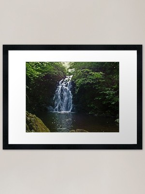 Glenoe Wasserfall Gerahmter Kunstdruck Gerahmtes Wandbild Poster Leinwanddruck Bild