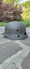 WW2 Elmetto Tedesco Stahlhelm Battle Damaged