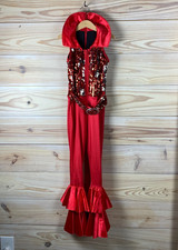 Weissman Dance Costume Girls MC 10916 Pantsuit Ruffle Red Sequin