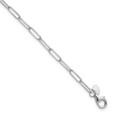 Leslie's Fancy Link Bracelet Chain 8 inch Rhodium-Plated 10k White Gold Italian