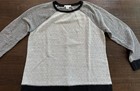 Liz Claiborne Weekend Black Grey White Print Pullover Tunic Sweatshirt Size XL