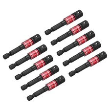 10pcs 3/8" Bright Impact Driver Socket Adapter Extension Set Black-Red