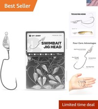 Weighted Texas Rig Hooks, Weedless Swimbait Jig Heads, 1/8Oz - 3/8Oz