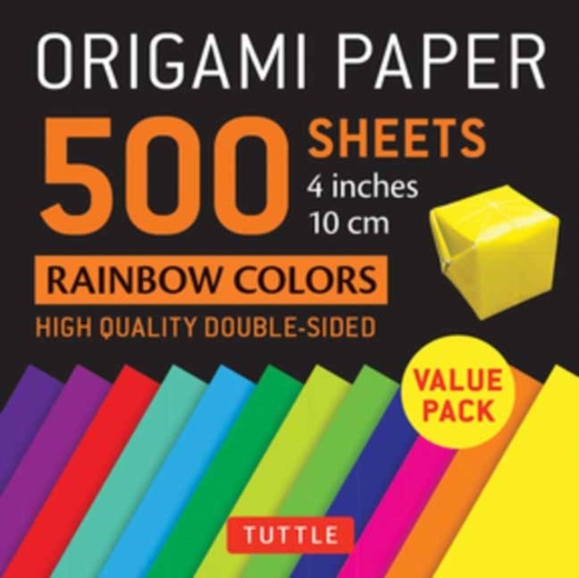 Origami Paper 500 sheets Rainbow Colors 4"" (10 cm) by Tuttle Publishing