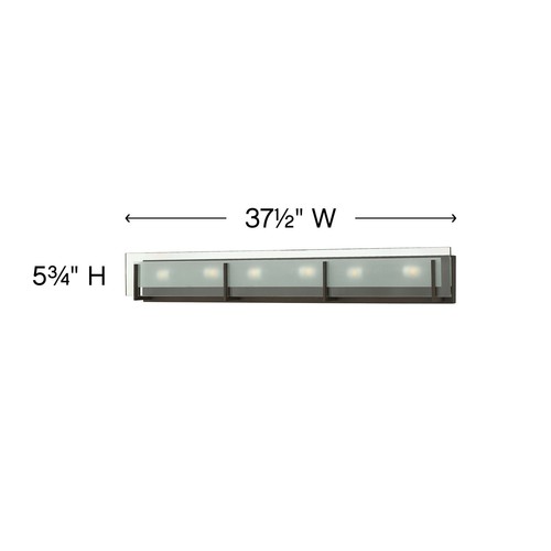 Hinkley Lighting 5656 Latitude 37.5"W 6 Light Bath Bar - Bronze - Picture 2 of 5