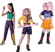 KPop Demon Hunters Rumi Mira Zoey Cosplay Costume Set Girls Kids Dress Outfits