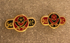 RARE SET OF 2 SHEFFIELD UNITED S.U.F.C  SMALL  ENAMEL PIN BADGES