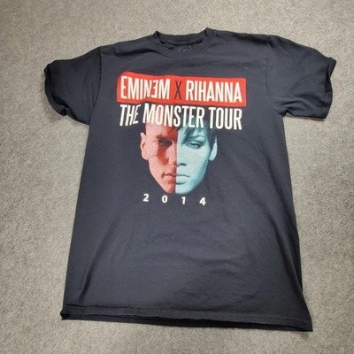 Eminem Rihanna Monster Tour 2014 Shirt Mens Medium Black Concert Tee Rap