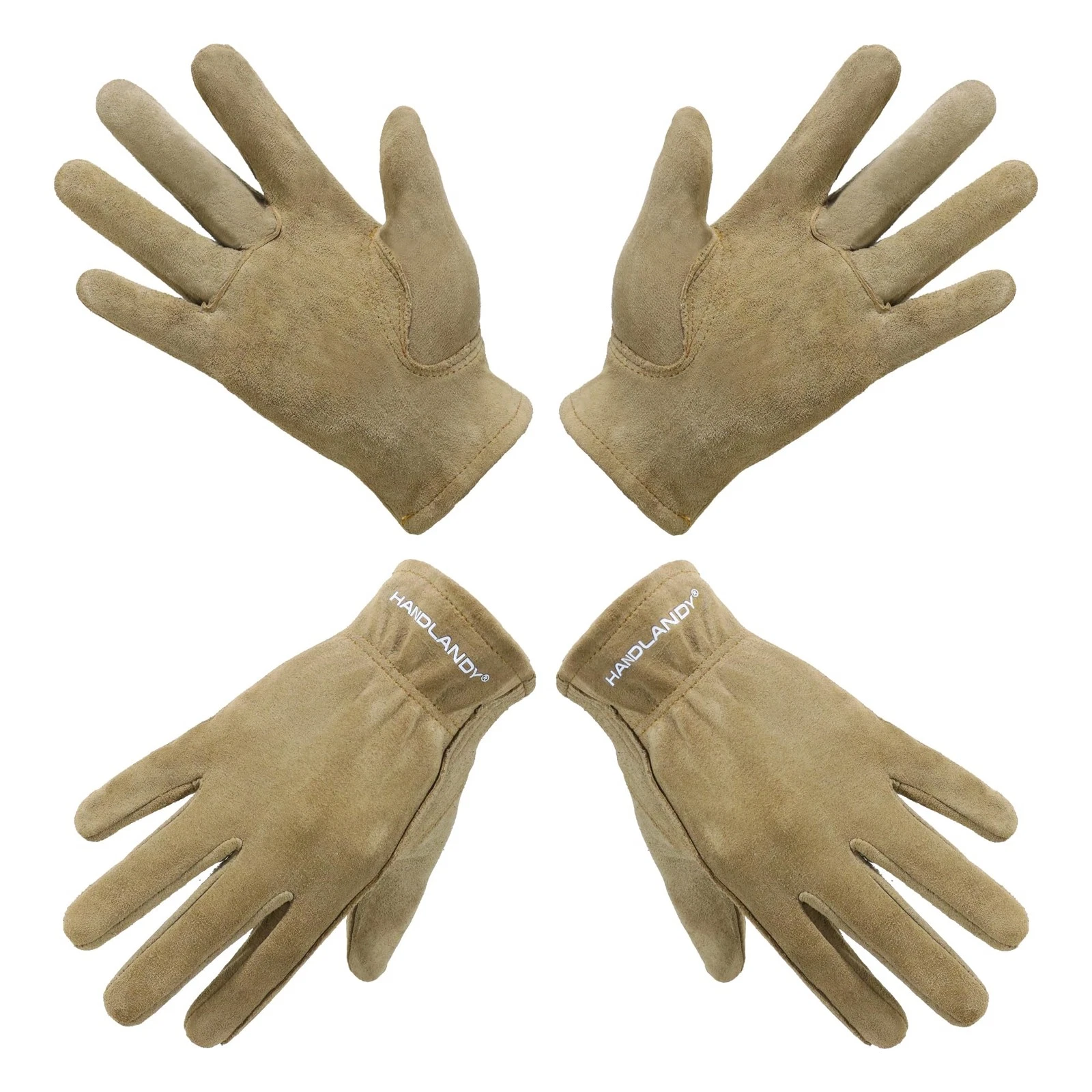 2 Pairs Genuine Leather Gardening Gloves for age 2-9, Children Work Gloves fo...
