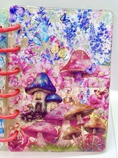 Custom Acrylic Handmade Binder Notebook Commission UV Gel  Art Whimsical Floral