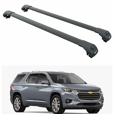 For Chevrolet Traverse Gen2 2017-2023 Roof Rack Cross Bars Raised Rail, Black