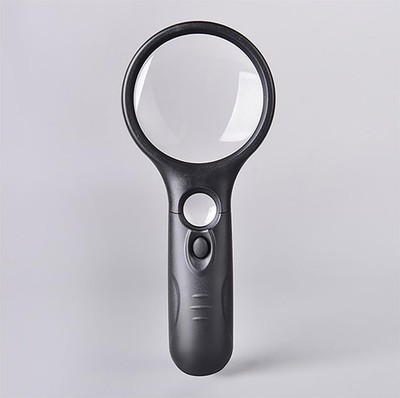 Heavy Duty Magnifying Glass with LED Light 3X 45X Magnification Scratch Proof