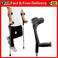 Pepe - Forearm Crutches for Adults (x2 Units, Open Cuff), Adult Crutches Adju...