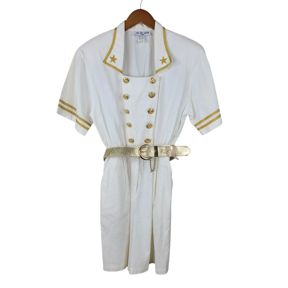 Mameluco Marinero Vintage Años 80 Azul Marino Talla 4 6 Traje Náutico Preppy Disfraz Dorado  Foto 2 de 4