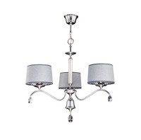Stilvoller Kronleuchter Aelua Mit Schirm Chrom Grau Ø74Cm Esstisch HäNgelampe