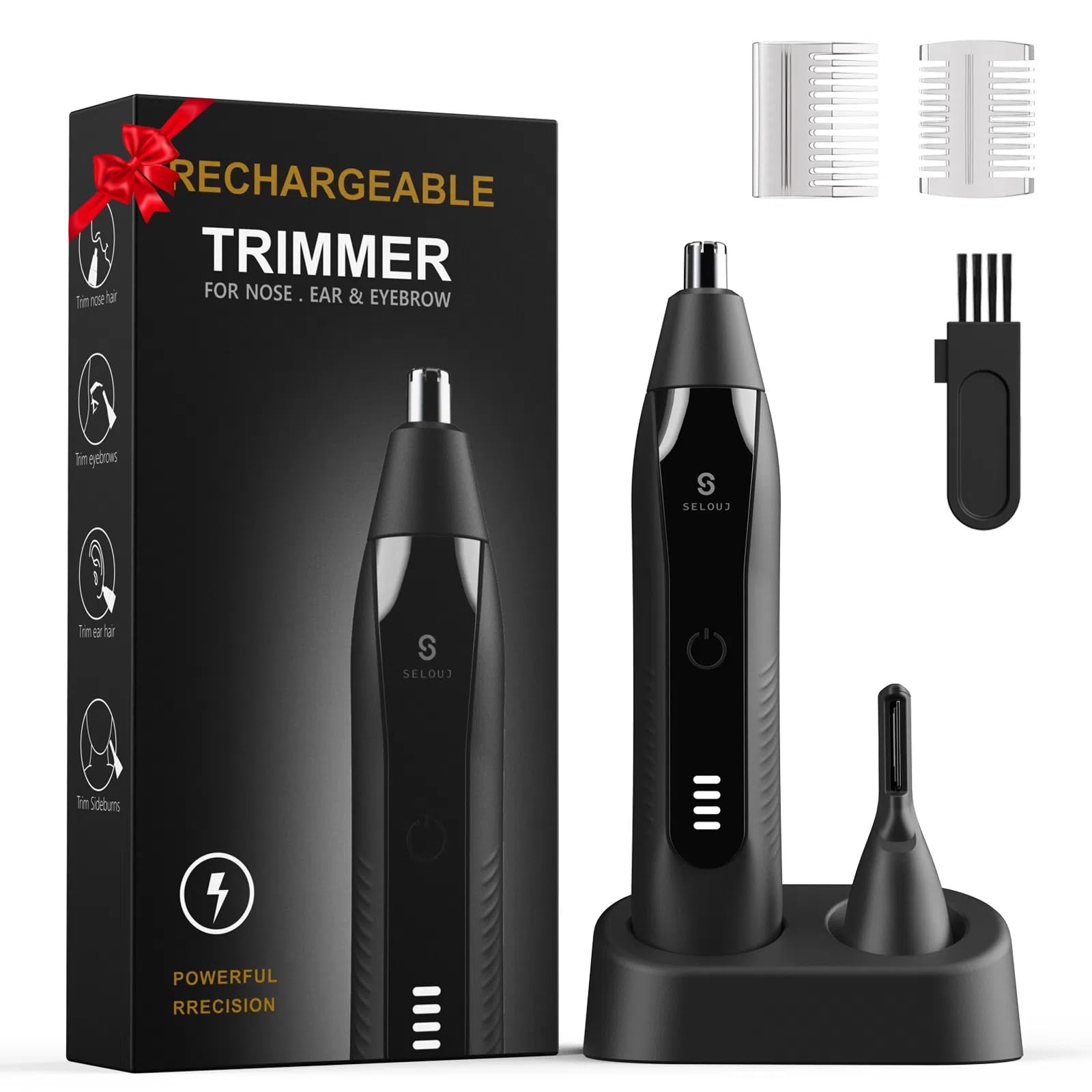 2025 Painless USB Rechargeable Men's Ear Nose Eyebrow Hair Trimmer