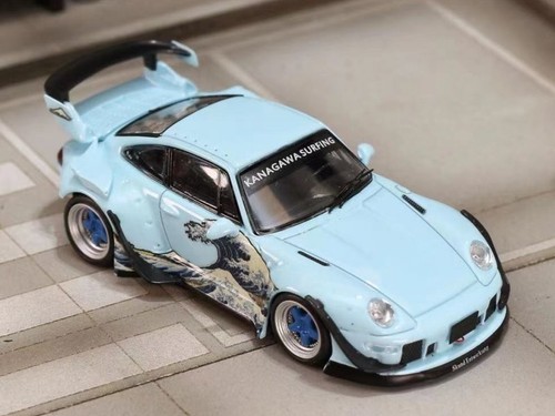 PORSCHE 911 (993) GT Wing - Kanagawa Surfing - blue - Street Weapon 1:64 - 第 4/6 張圖片