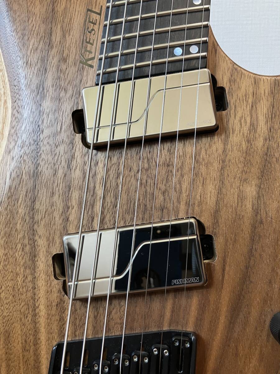 Electric Guitar Kiesel O7 Headless 7 String Walnut Top Swamp