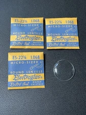 x3 NOS Electroglas Electro-Seal Round Lenille ES-22 3/4 1.068 Watch Crystals