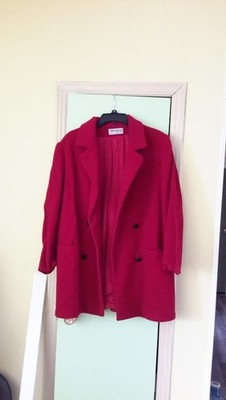 Vintage Forecaster Of Boston Size 10 Long Red 100% Wool Coat Women's