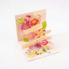 Floral Elegance For You - Pop Up Flower 3D Greeting Card with Envelope