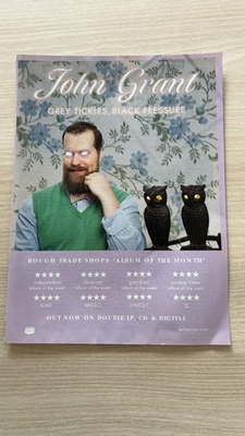 #ad JOHN GRANT GREY TICKETS BLACK PRESSURE poster 2015 Q Magazine cutout 1 page GBP 5.00