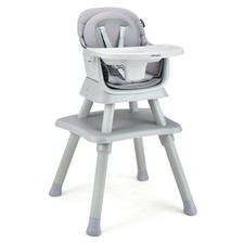 6-in-1 Baby High Chair w/ 5-Point Safety Harness Anti-falling Barrier Grey